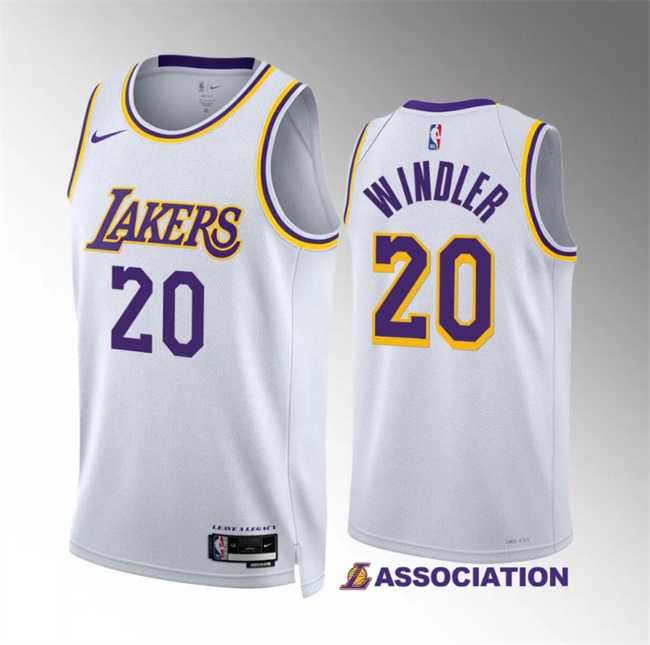 Men's Los Angeles Lakers #20 Dylan Windler White Association Edition Stitched Basketball Jersey Dzhi